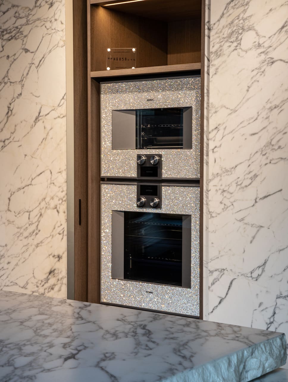 Gaggenau oven customised by Bespoke Projects with crystals