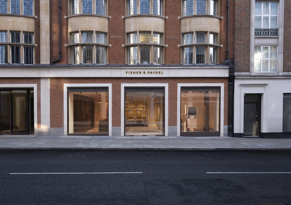 Fisher & Paykel's new London Experience Centre at 98 Wigmore Street. Street Elevation. 